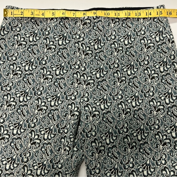 Anthropologie Maeve Margot Kick Flare Crop Pant M Pull On Stretch Paisley Office - Picture 8 of 13